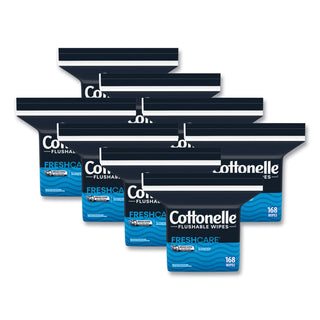 Cottonelle® Fresh Care Flushable Cleansing Cloths, 1-Ply, 5 x 7.25, White, 168/Pack, 8 Packs/Carton (KCC10358CT)