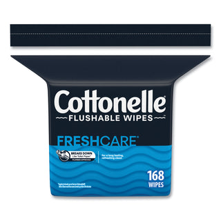 Cottonelle® Fresh Care Flushable Cleansing Cloths, 1-Ply, 5 x 7.25, White, 168/Pack, 8 Packs/Carton (KCC10358CT)