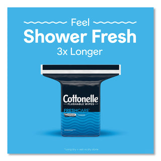 Cottonelle® Fresh Care Flushable Cleansing Cloths, 1-Ply, 5 x 7.25, White, 168/Pack, 8 Packs/Carton (KCC10358CT)