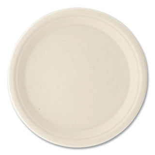Boardwalk® Bagasse PFAS-Free Dinnerware, Plate, 10" dia, Tan, 500/Carton (BWKPLATE10NPFA)