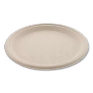 Boardwalk® Bagasse PFAS-Free Dinnerware, Plate, 10" dia, Tan, 500/Carton (BWKPLATE10NPFA)