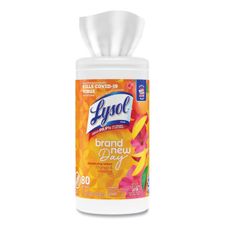 LYSOL® Brand Disinfecting Wipes, 7 x 8, Mango and Hibiscus, 80 Wipes/Canister (RAC97181EA) (RAC97181EA)