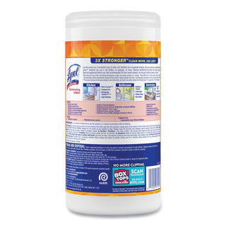 LYSOL® Brand Disinfecting Wipes, 7 x 8, Mango and Hibiscus, 80 Wipes/Canister, 6 Canisters/Carton (RAC97181)