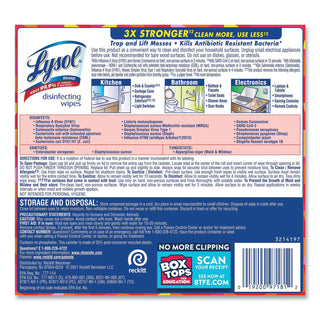 LYSOL® Brand Disinfecting Wipes, 7 x 8, Mango and Hibiscus, 80 Wipes/Canister, 6 Canisters/Carton (RAC97181)