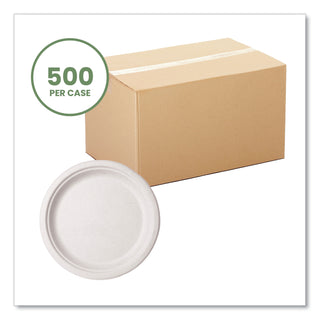 Vegware™ Nourish Molded Fiber Tableware, Compostable, Plate, Sugarcane, 10" dia, White, 500/Carton (VEGVWP005NFA)