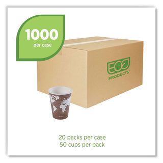 Eco-Products® World Art Renewable Compostable Hot Cups, 8 oz., 50/PK, 20 PK/CT (ECOEPBHC8WA)