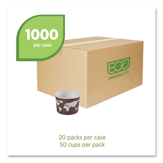 Eco-Products® World Art Renewable and Compostable Food Container, 8 oz, Brown, 50/Pack, 20 Packs/Carton (ECOEPBSC8WA)
