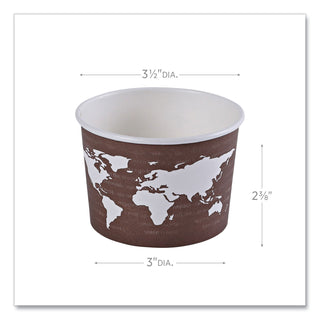 Eco-Products® World Art Renewable and Compostable Food Container, 8 oz, Brown, 50/Pack, 20 Packs/Carton (ECOEPBSC8WA)