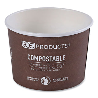 Eco-Products® World Art Renewable and Compostable Food Container, 8 oz, Brown, 50/Pack, 20 Packs/Carton (ECOEPBSC8WA)