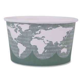 Eco-Products® World Art Renewable and Compostable Food Container, 12 oz, Green, 25/Pack, 20 Packs/Carton (ECPEP-BSC12-WA)