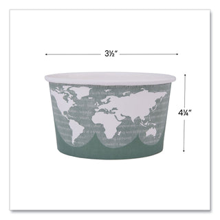 Eco-Products® World Art Renewable and Compostable Food Container, 12 oz, Green, 25/Pack, 20 Packs/Carton (ECPEP-BSC12-WA)