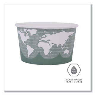 Eco-Products® World Art Renewable and Compostable Food Container, 12 oz, Green, 25/Pack, 20 Packs/Carton (ECPEP-BSC12-WA)
