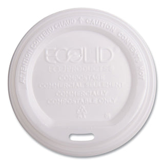 Eco-Products® EcoLid Renewable/Compostable Hot Cup Lid, PLA, Fits 10-20 oz Hot Cups, 50/Pack, 16 Packs/Carton (ECOEPECOLIDW)