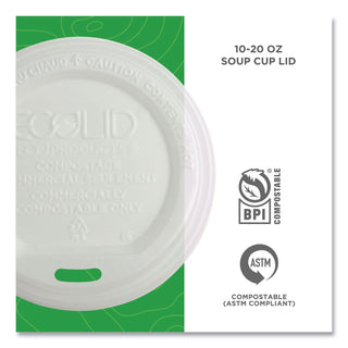 Eco-Products® EcoLid Renewable/Compostable Hot Cup Lid, PLA, Fits 10-20 oz Hot Cups, 50/Pack, 16 Packs/Carton (ECOEPECOLIDW)