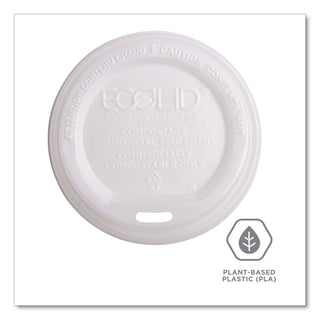 Eco-Products® EcoLid Renewable/Compostable Hot Cup Lid, PLA, Fits 10-20 oz Hot Cups, 50/Pack, 16 Packs/Carton (ECOEPECOLIDW)