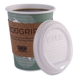 Eco-Products® EcoLid Renewable/Compostable Hot Cup Lid, PLA, Fits 10-20 oz Hot Cups, 50/Pack, 16 Packs/Carton (ECOEPECOLIDW)
