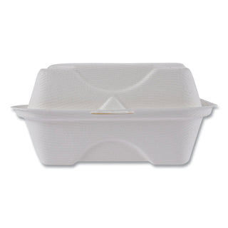 Eco-Products® Vanguard Renewable and Compostable Sugarcane Clamshells, 1-Compartment, 6 x 6 x 3, White, 500/Carton (ECOEPHC6NFA)