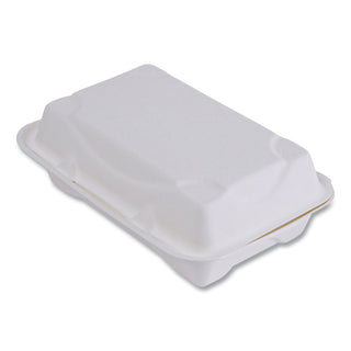 Eco-Products® Vanguard Renewable and Compostable Sugarcane Clamshells, 1-Compartment, 9 x 6 x 3, White, 250/Carton (ECOEPHC96NFA)