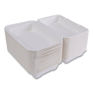 Eco-Products® Vanguard Renewable and Compostable Sugarcane Clamshells, 1-Compartment, 9 x 6 x 3, White, 250/Carton (ECOEPHC96NFA)