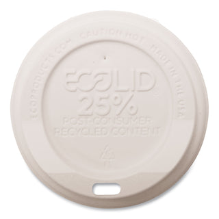 Eco-Products® EcoLid 25% Recy Content Hot Cup Lid, White, Fits 8oz Hot Cups, 100/PK, 10 PK/CT (ECOEPHL8WR)