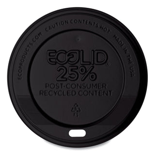 Eco-Products® EcoLid 25% Recy Content Hot Cup Lid, Black, F/10-20oz, 100/PK, 10 PK/CT (ECPEP-HL16-BR)