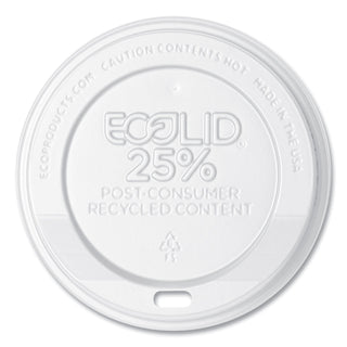 Eco-Products® EcoLid 25% Recy Content Hot Cup Lid, White, F/10-20oz, 100/PK, 10 PK/CT (ECOEPHL16WR)