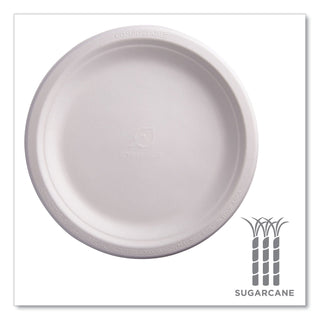 Eco-Products® Renewable & Compostable Sugarcane Plates, 9", 500/Carton (ECOEPP013)