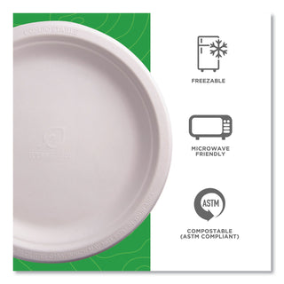 Eco-Products® Renewable & Compostable Sugarcane Plates, 9", 500/Carton (ECOEPP013)
