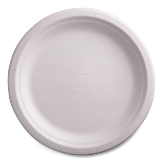 Eco-Products® Vanguard Renewable and Compostable Sugarcane Plates, 9", White, 500/Carton (ECOEPP013NFA)
