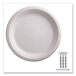 Eco-Products® Vanguard Renewable and Compostable Sugarcane Plates, 9", White, 500/Carton (ECOEPP013NFA)