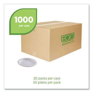 Eco-Products® Vanguard Renewable and Compostable Sugarcane Plates, 6", White, 1,000/Carton (ECOEPP016NFA)