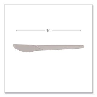 Eco-Products® Plantware Compostable Cutlery, Knife, 6", Pearl White, 50/Pack, 20 Pack/Carton (ECOEPS011)
