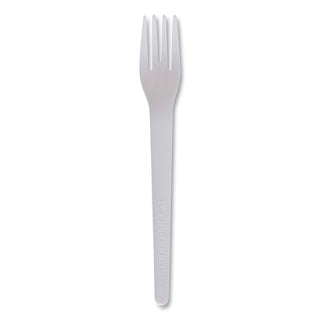 Eco-Products® Plantware Compostable Cutlery, Fork, 6", Pearl White, 50/Pack, 20 Pack/Carton (ECOEPS012)