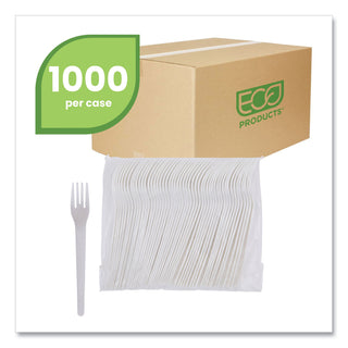 Eco-Products® Plantware Compostable Cutlery, Fork, 6", Pearl White, 50/Pack, 20 Pack/Carton (ECOEPS012)