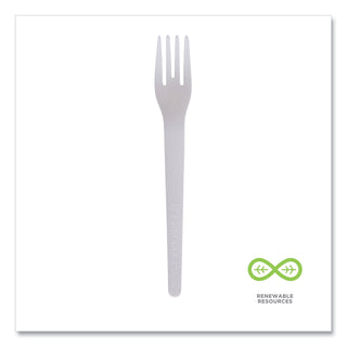 Eco-Products® Plantware Compostable Cutlery, Fork, 6", Pearl White, 50/Pack, 20 Pack/Carton (ECOEPS012)