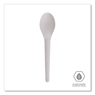 Eco-Products® Plantware Compostable Cutlery, Spoon, 6", Pearl White, 50/Pack, 20 Pack/Carton (ECOEPS013)