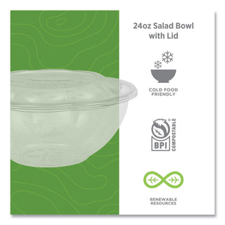 Eco-Products® Renewable and Compostable Salad Bowls with Lids - 24 oz, 50/Pack, 3 Packs/Carton (ECOEPSB24)