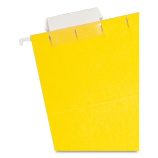 Smead™ Colored Hanging File Folders, Letter Size, 1/5-Cut Tab, Yellow, 25/Box (SMD64069)