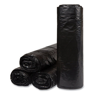 InteplastPitt Low-Density Commercial Can Liners, 60 gal, 1.2 mil, 38" x 58", Black, 10 Bags/Roll, 10 Rolls/Carton (IBSECI385812K)