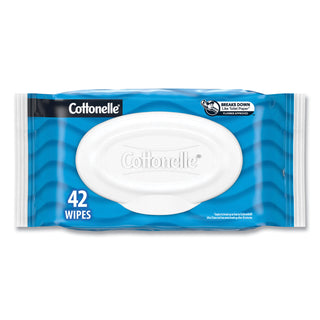 Cottonelle® Fresh Care Flushable Cleansing Cloths, 1-Ply, 3.75 x 5.5, White, 42/Pack, 12 Packs/Carton (KCC44932CT)