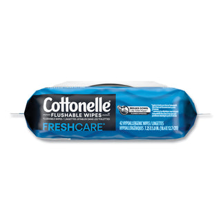 Cottonelle® Fresh Care Flushable Cleansing Cloths, 1-Ply, 3.75 x 5.5, White, 42/Pack, 12 Packs/Carton (KCC44932CT)