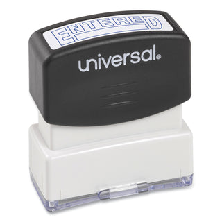 Universal® Message Stamp, ENTERED, Pre-Inked One-Color, Blue (UNV10052)