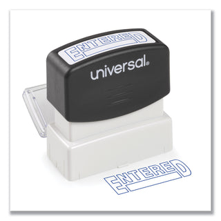 Universal® Message Stamp, ENTERED, Pre-Inked One-Color, Blue (UNV10052)