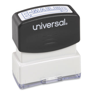 Universal® Message Stamp, E-MAILED, Pre-Inked One-Color, Blue (UNV10058)