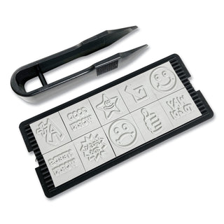 Trodat® Stamp-Ever Stamp, Self-Inking with 10 Dies, 5/8", Blue/Red (USS4630)