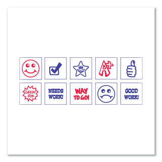 Trodat® Stamp-Ever Stamp, Self-Inking with 10 Dies, 5/8", Blue/Red (USS4630)