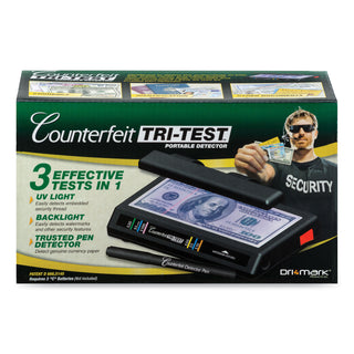 Dri-Mark® Tri Test Counterfeit Bill Detector, UV with Pen, 7 x 4 x 2 1/2 (DRI351TRI)