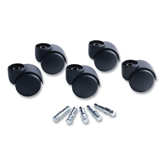 Master Caster® Deluxe Futura Casters, Nylon, B and K Stems, 120 lbs/Caster, 5/Set (MAS23618)