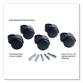 Master Caster® Deluxe Futura Casters, Nylon, B and K Stems, 120 lbs/Caster, 5/Set (MAS23618)