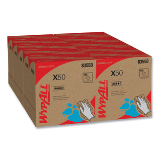 WypAll® X50 Cloths, POP-UP Box, 12.5 x 9.1, White, 168/Box, 10 Boxes/Carton (KCC83550)
